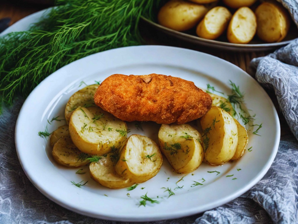 Kotlet mielony z pieczarką