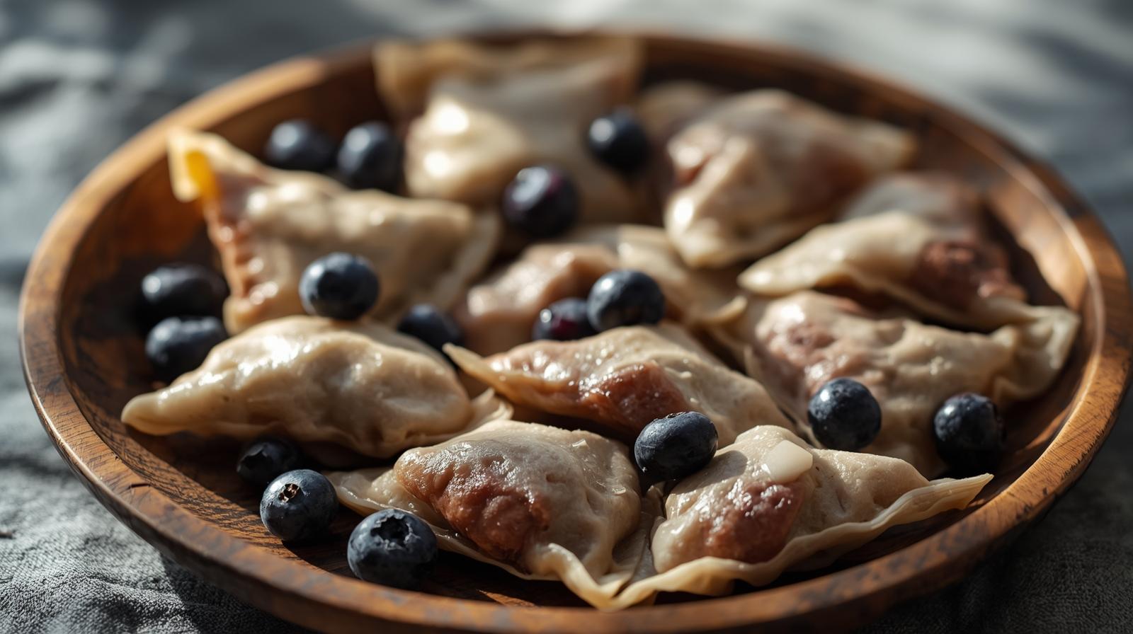 Pierogi mrożone z jagodami