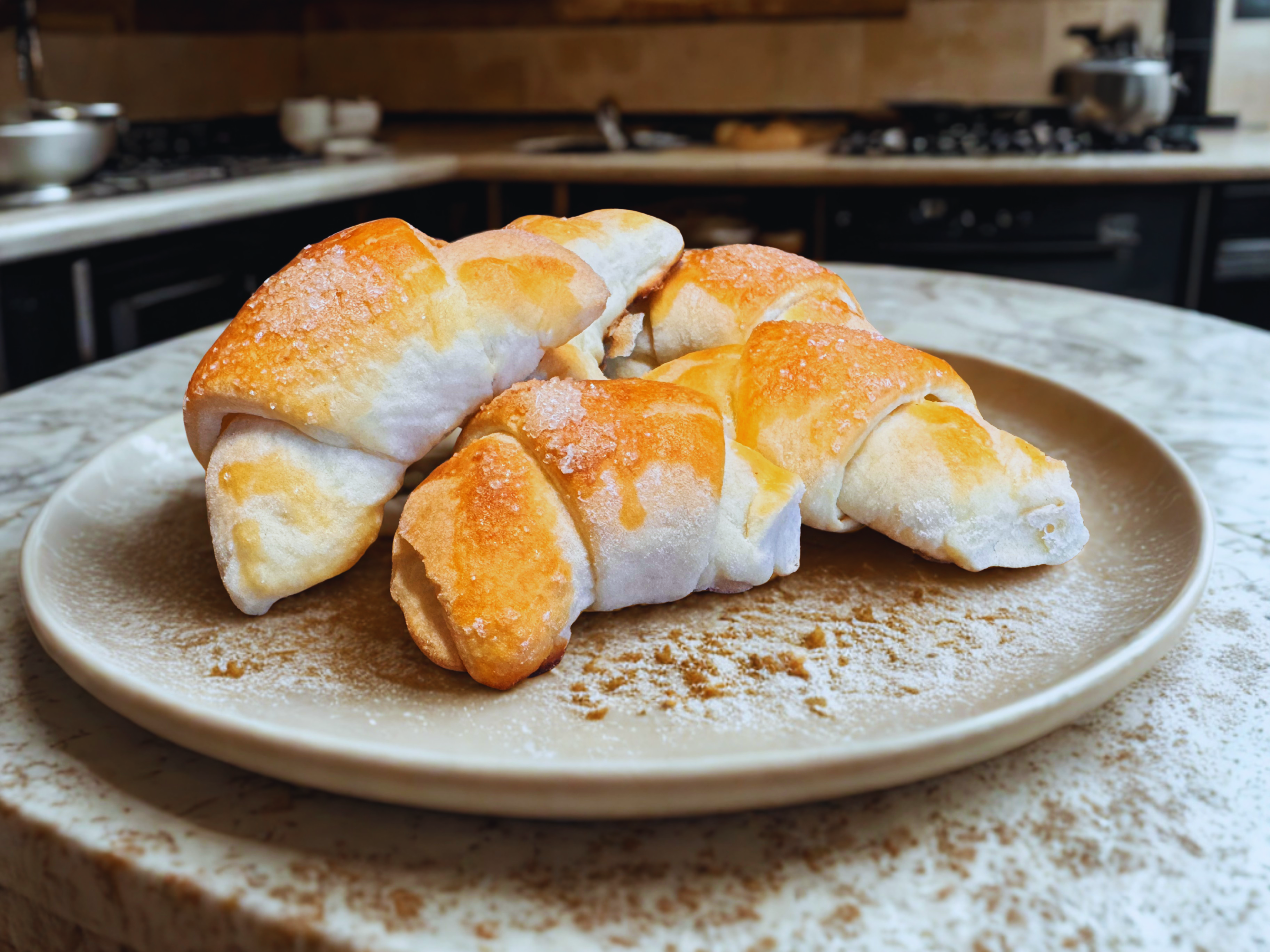 Rogalik drożdżowy z marmoladą